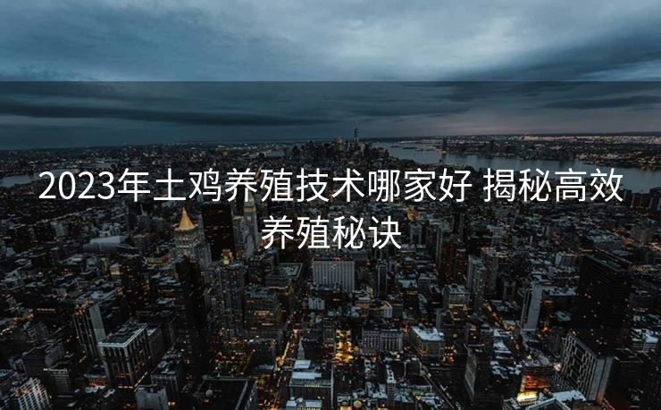 2023年土鸡养殖技术哪家好 揭秘高效养殖秘诀 2023年土鸡养殖技术哪家好 揭秘高效养殖秘诀