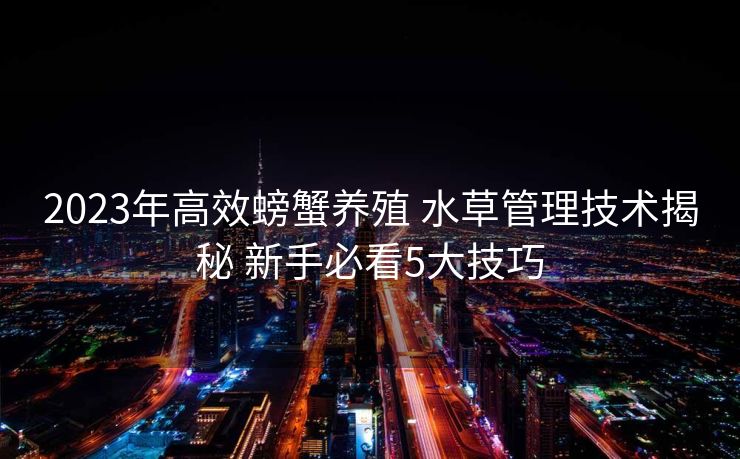 2023年高效螃蟹养殖 水草管理技术揭秘 新手必看5大技巧