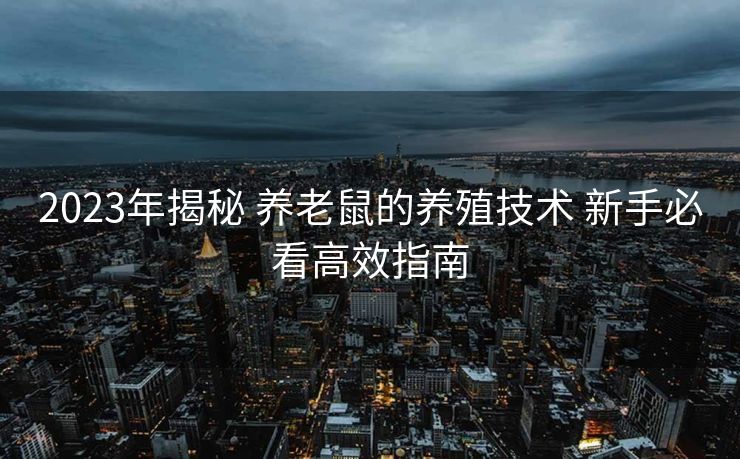 2023年揭秘 养老鼠的养殖技术 新手必看高效指南