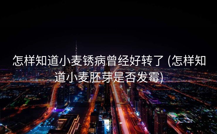 怎样知道小麦锈病曾经好转了 (怎样知道小麦胚芽是否发霉)