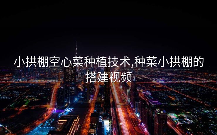 小拱棚空心菜种植技术,种菜小拱棚的搭建视频