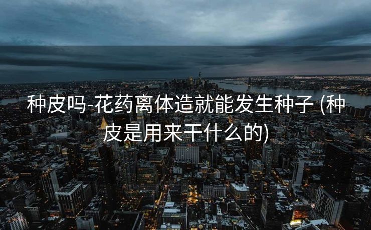 种皮吗-花药离体造就能发生种子 (种皮是用来干什么的)