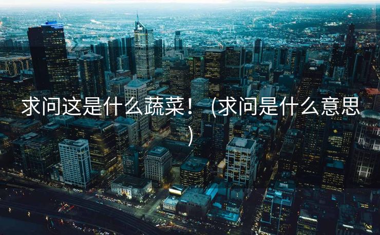 求问这是什么蔬菜！ (求问是什么意思)