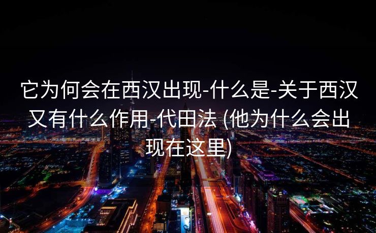 它为何会在西汉出现-什么是-关于西汉又有什么作用-代田法 (他为什么会出现在这里)