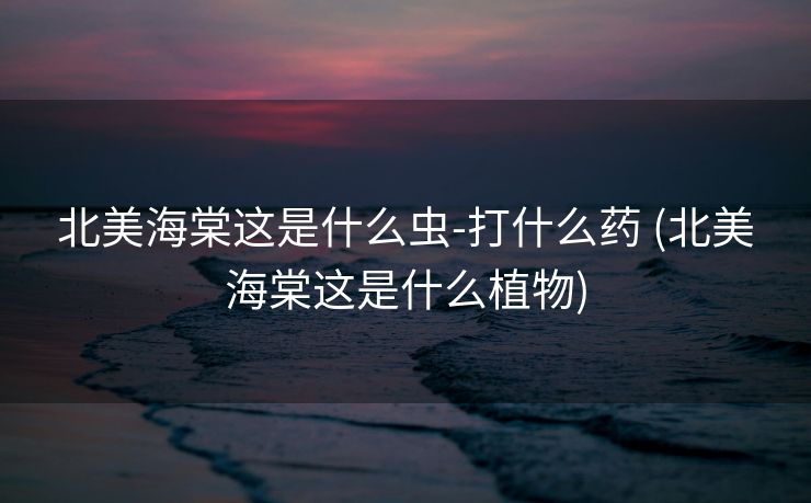 北美海棠这是什么虫-打什么药 (北美海棠这是什么植物)