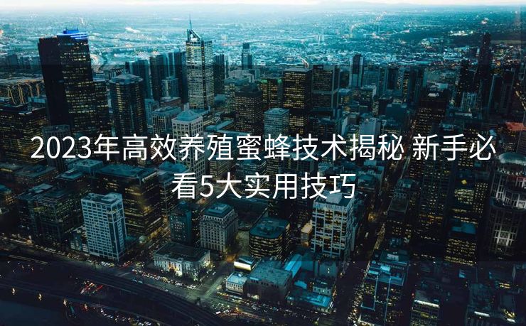 2023年高效养殖蜜蜂技术揭秘 新手必看5大实用技巧