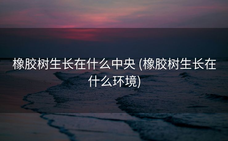 橡胶树生长在什么中央 (橡胶树生长在什么环境)
