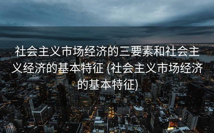 社会主义市场经济的三要素和社会主义经济的基本特征 (社会主义市场经济的基本特征)