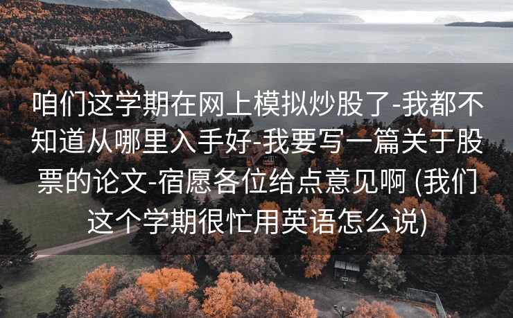 咱们这学期在网上模拟炒股了-我都不知道从哪里入手好-我要写一篇关于股票的论文-宿愿各位给点意见啊 (我们这个学期很忙用英语怎么说)