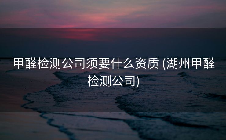 甲醛检测公司须要什么资质 (湖州甲醛检测公司)