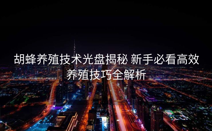 胡蜂养殖技术光盘揭秘 新手必看高效养殖技巧全解析
