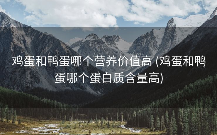 鸡蛋和鸭蛋哪个营养价值高 (鸡蛋和鸭蛋哪个蛋白质含量高)