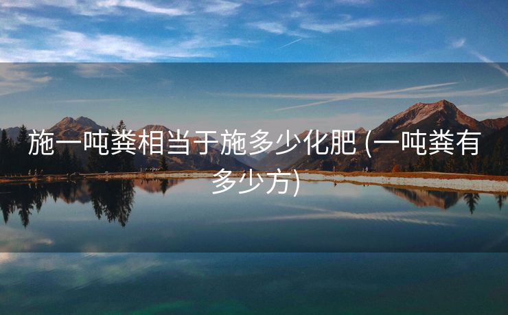 施一吨粪相当于施多少化肥 (一吨粪有多少方)