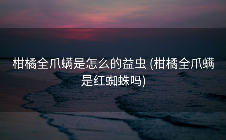柑橘全爪螨是怎么的益虫 (柑橘全爪螨是红蜘蛛吗)