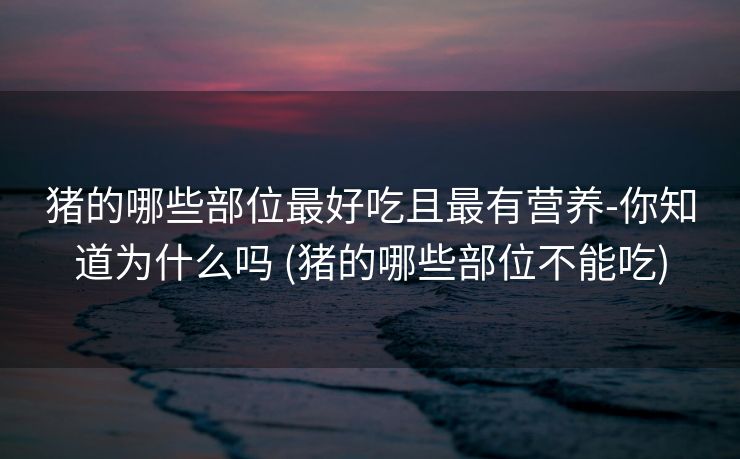 猪的哪些部位最好吃且最有营养-你知道为什么吗 (猪的哪些部位不能吃)