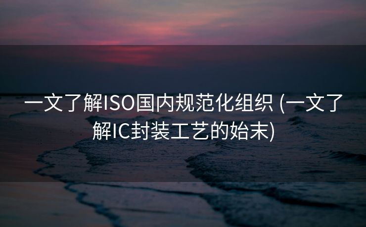 一文了解ISO国内规范化组织 (一文了解IC封装工艺的始末)