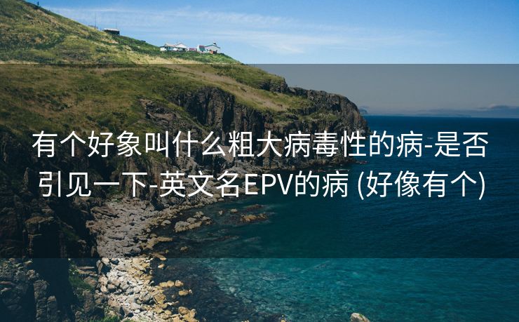 有个好象叫什么粗大病毒性的病-是否引见一下-英文名EPV的病 (好像有个)