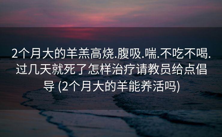 2个月大的羊羔高烧.腹吸.喘.不吃不喝.过几天就死了怎样治疗请教员给点倡导 (2个月大的羊能养活吗)
