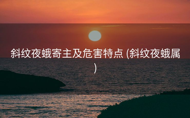 斜纹夜蛾寄主及危害特点 (斜纹夜蛾属)