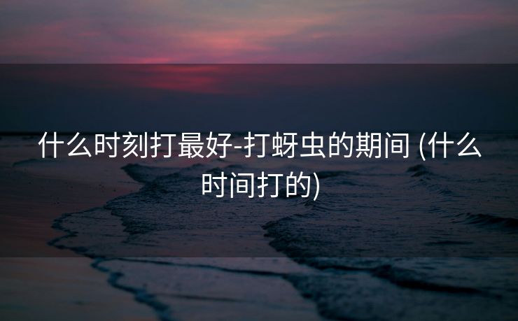 什么时刻打最好-打蚜虫的期间 (什么时间打的)
