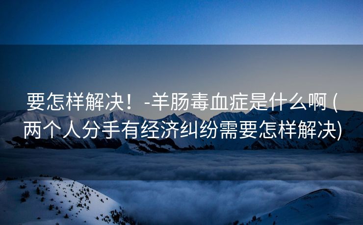 要怎样解决！-羊肠毒血症是什么啊 (两个人分手有经济纠纷需要怎样解决)
