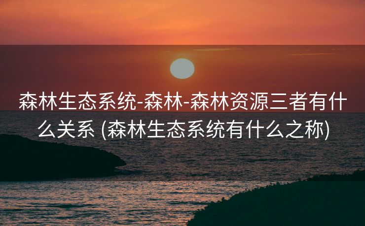 森林生态系统-森林-森林资源三者有什么关系 (森林生态系统有什么之称)