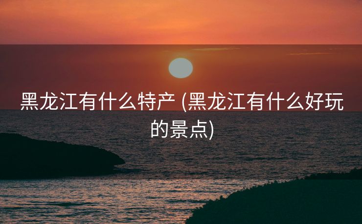 黑龙江有什么特产 (黑龙江有什么好玩的景点)