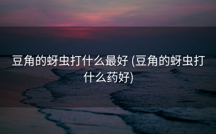 豆角的蚜虫打什么最好 (豆角的蚜虫打什么药好)