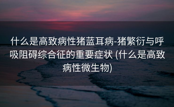 什么是高致病性猪蓝耳病-猪繁衍与呼吸阻碍综合征的重要症状 (什么是高致病性微生物)