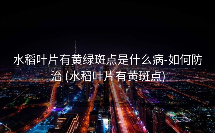 水稻叶片有黄绿斑点是什么病-如何防治 (水稻叶片有黄斑点)