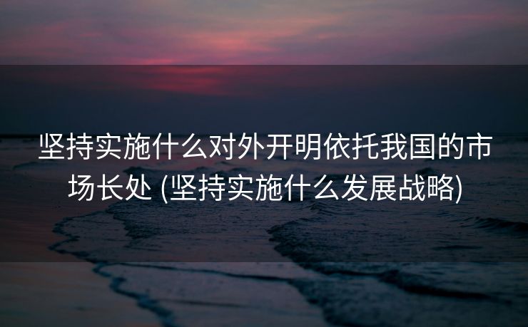 坚持实施什么对外开明依托我国的市场长处 (坚持实施什么发展战略)