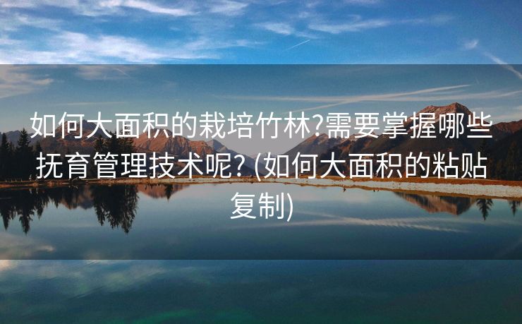 如何大面积的栽培竹林?需要掌握哪些抚育管理技术呢? (如何大面积的粘贴复制)