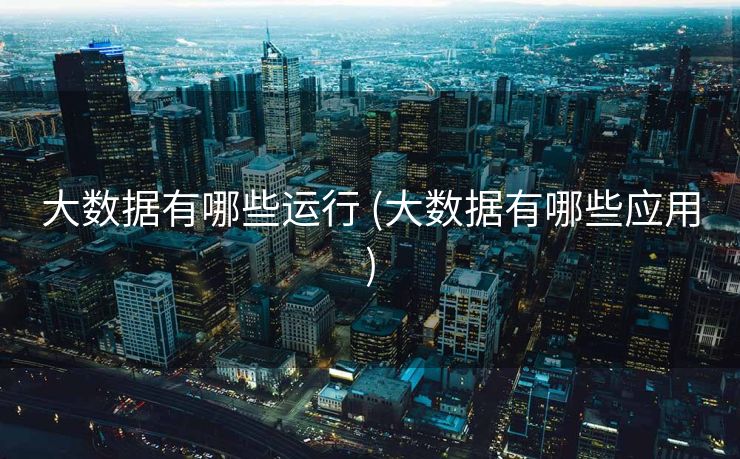 大数据有哪些运行 (大数据有哪些应用)