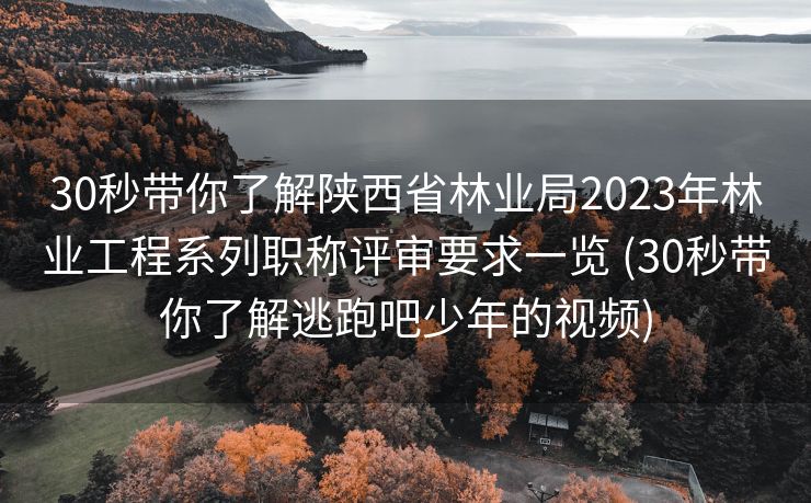 30秒带你了解陕西省林业局2023年林业工程系列职称评审要求一览 (30秒带你了解逃跑吧少年的视频)