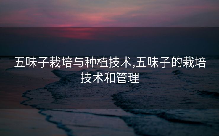 五味子栽培与种植技术,五味子的栽培技术和管理