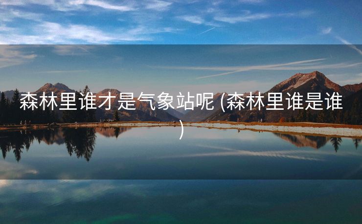 森林里谁才是气象站呢 (森林里谁是谁)