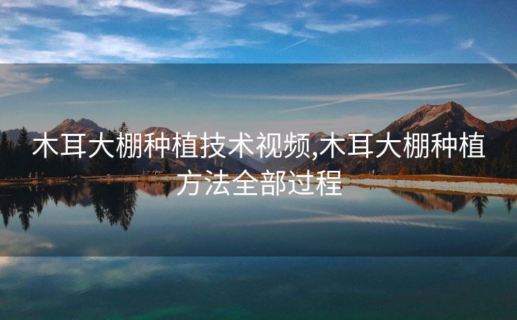 木耳大棚种植技术视频,木耳大棚种植方法全部过程