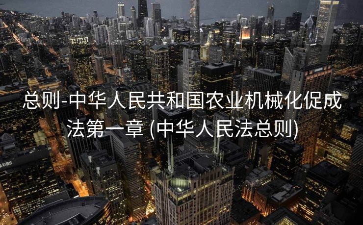 总则-中华人民共和国农业机械化促成法第一章 (中华人民法总则)
