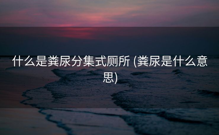 什么是粪尿分集式厕所 (粪尿是什么意思)