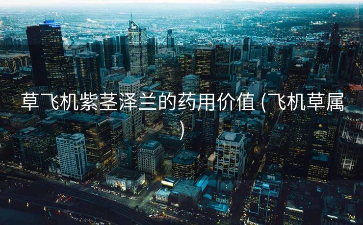 草飞机紫茎泽兰的药用价值 (飞机草属)