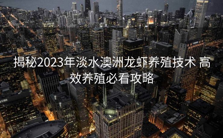 揭秘2023年淡水澳洲龙虾养殖技术 高效养殖必看攻略