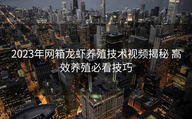 2023年网箱龙虾养殖技术视频揭秘 高效养殖必看技巧 2023年网箱龙虾养殖技术视频揭秘 高效养殖必看技巧