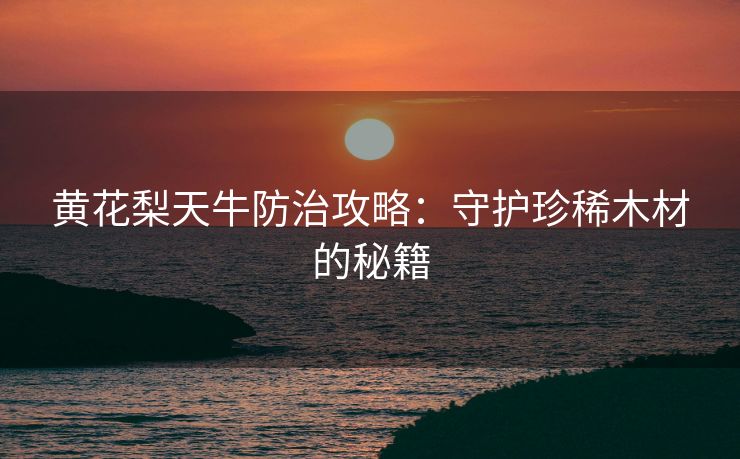黄花梨天牛防治攻略：守护珍稀木材的秘籍