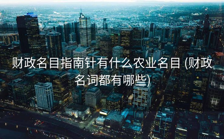 财政名目指南针有什么农业名目 (财政名词都有哪些)