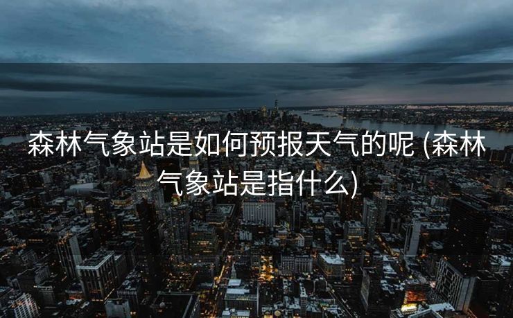 森林气象站是如何预报天气的呢 (森林气象站是指什么)