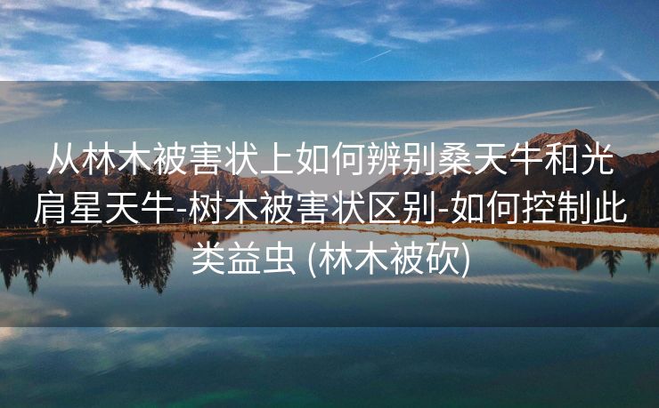 从林木被害状上如何辨别桑天牛和光肩星天牛-树木被害状区别-如何控制此类益虫 (林木被砍)