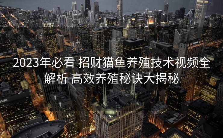 2023年必看 招财猫鱼养殖技术视频全解析 高效养殖秘诀大揭秘