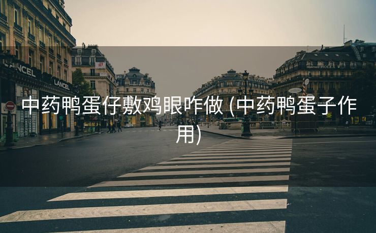 中药鸭蛋仔敷鸡眼咋做 (中药鸭蛋子作用)