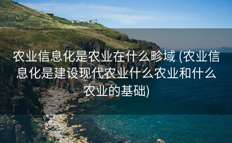 农业信息化是农业在什么畛域 (农业信息化是建设现代农业什么农业和什么农业的基础)