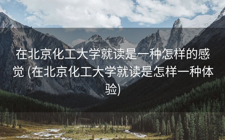 在北京化工大学就读是一种怎样的感觉 (在北京化工大学就读是怎样一种体验)